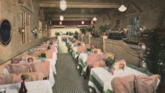 Interior of Elite Cafe Montgomery from a postcard
